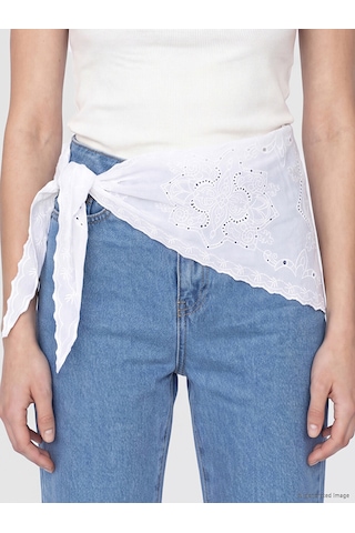 Lcw Modest İndigo Beli Fularlı Flare Kadın Jean Pantolon