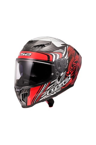 Ls2 Dragon Karbon Enthum Kask Kırmızı