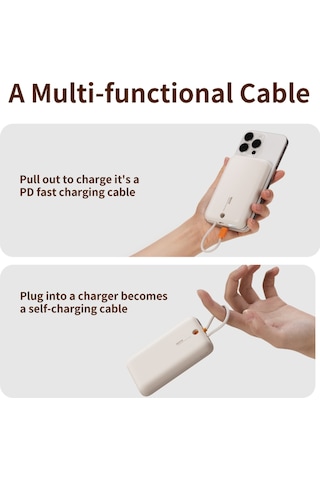 P28 10.000 Mah 20w Magsafe Lightning Kablo Powerbank Dijital Gösterge BEYAZ
