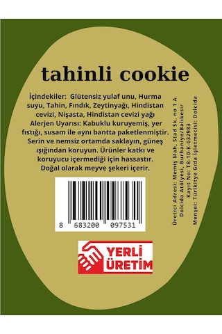 Dolcida Glutensiz Tahinli Kurabiye 70gr-3365