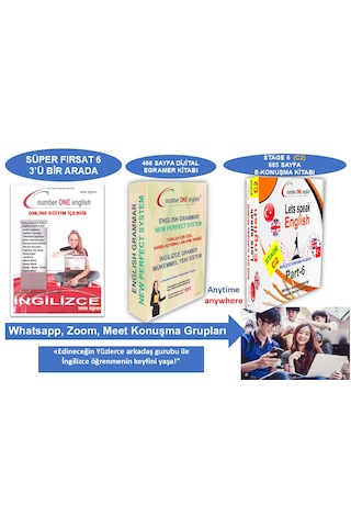 E-gramer Kitabı + A1 - Ekonuşma Rehberi - Online Eğitim + Konuşma Grubu