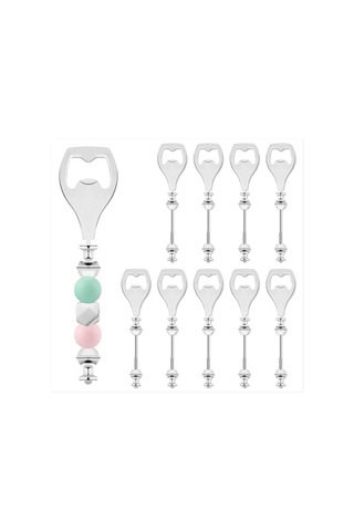 Gatherco 10'lu Paket Boncuklu Bira Açacağı Düz Bira Şişe Açacağı Dekoratif Boncuklu Şişe Açacağı Kendin Yap Boncuk Şişe Açacağı