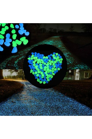 Xiyyadms 50 Adet Turuncu Işıklı Taş - Resin Yapımı Bahçe Akvaryum Dekoratif Fosforlu Çimen Taşları