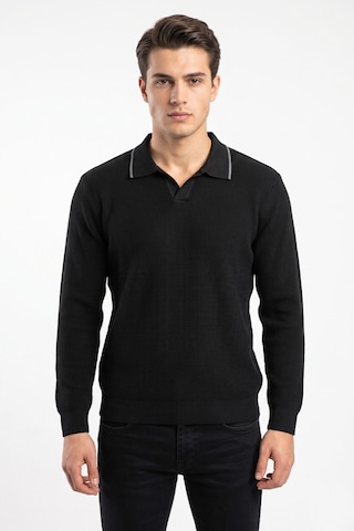 Dynamo Erkek Spor Polo Yaka Mevsimlik Kazak Bgl-st05363 Siyah
