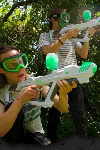 Gel Blaster Elite Glow Trim Işıklı Tam Yüz Koruyucu Maske Gri-yeşil