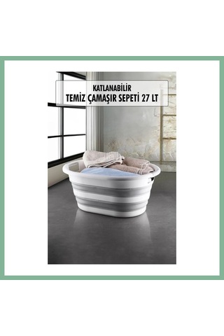 Bşkvirgo Katlanabilir Silikon Çamaşır Sepeti & Akordiyon Katlanır Sepet 27 Lt Bsk2026 Çok Renkli