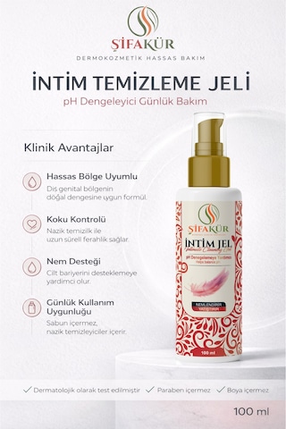Şifakür İntim Temizleme Jeli Ph Dengeli Hassas Bölge Bakım 100ml