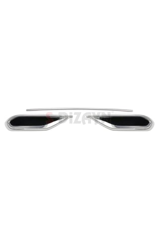 S-Dizayn  Volkswagen Tiguan Krom Egzoz Görünümü Difüzör 3 Parça 2020 Üzeri N11.4979
