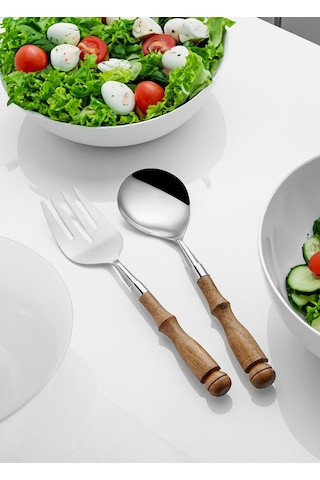 The Mia Woody Salata Servis Takımı 2 Parça