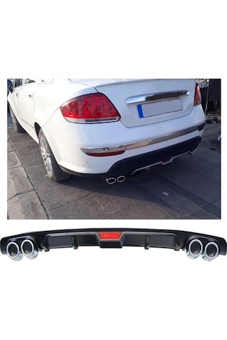Fiat Linea Makyajlı Uyumlu Body Kit Difüzör 4 Çıkış Siyah Yuvarlak