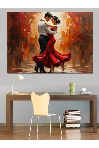 Tutkulu Tango Dans Eden Çift Dekoratif Kanvas - Mdf Ahşap Tablo