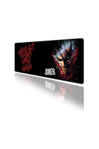 Joker Oyun Gaming Klavye Mouse Pad Kaymaz Taban Kenarları Dikişli Su Geçirmez Masa Matı 70x30 Cm