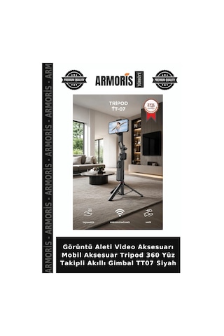 Görüntü Aleti Video Aksesuarı Mobil Aksesuar Tripod 360 Yüz Takipli Akıllı Gimbal Tt07 Siyah