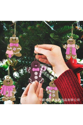 Springsun Modern Minimalist 12 Adet Pvc Kürdan Manzaralı Noel Asısı - Büyük 9.5cm Ve Küçük 6.4cm Boylar, Kahverengi Rengi, Noel Ağacı, Ev Dekorasyonu İçin