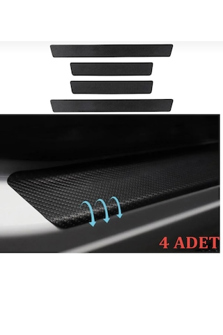 Point Araç İçi Karbon Kapı Eşik Bandı Kapı Eşiği Folyo  Hava Kanallı İthal 4'lü Set -