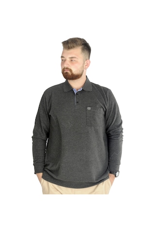 Mode Xl Erkek Sweat Polo Cepli Selanik Basic 20441 Antramelanj 001
