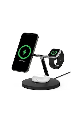 Belkin Wız009vfbk-v2 Boostcharge Pro 3in1 Qi2 15w Magsafe Şarj Standı - Siyah