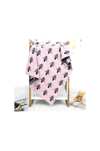 Sones Bebek Örgü Noel Ağacı Kucaklama Battaniyesi Şal Örtüsü Pembe
