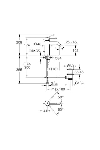 Grohe Essence 23589AL1 S Boyut Lavabo Bataryası Siyah