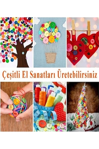 Çiçek Renkli Düğme Renkli Papatya Düğme 1,7 Cm - 25 Adet