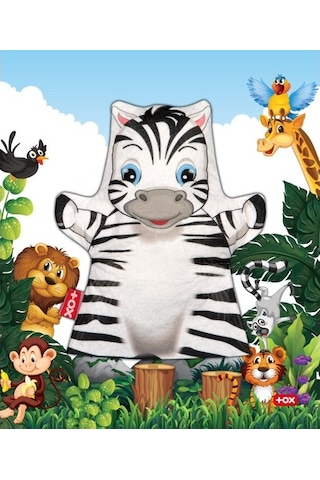 Tox T126 Zebra Vahşi Hayvanlar Keçe El Kukla Eğitici Oyuncak