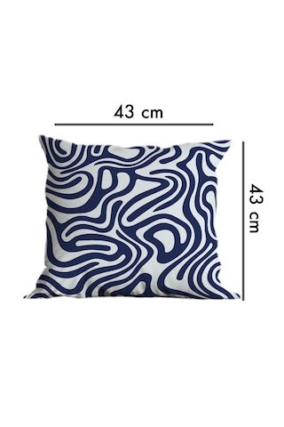 Belle Benoit Yılbaşı Baskılı Dekoratif 6'lı Koltuk Kırlent Kılıfı Beyaz - Lacivert