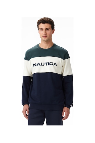 Nautica Erkek Yeşil Classic Fit Sweatshirt Desenli K57082t Yeşil