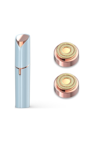 Moveevo Kadınlar İçin Tüy Alma Aleti Başlığı Yıkanabilir Sessiz Ağrısız Elektrikli Tıraş Makinesi 106 Mavi + İki Yedek Başlık