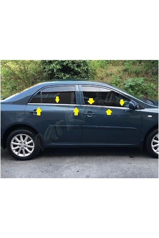 Db Chrome Toyota Corolla Uyumlu Cam Çıtası Nikelajı 2007-2012 4 Parça P.