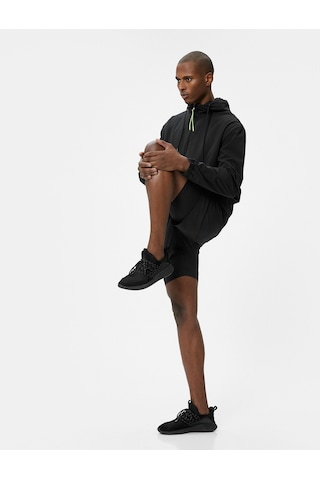 Koton Taytlı Şort Kısa Yüksek Bel Slim Fit Cep Detaylı Siyah 4sam40030nw Siyah