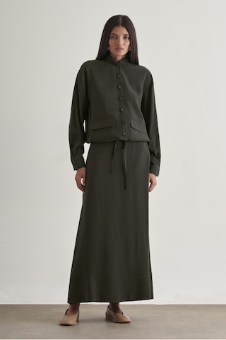 Mizalle Modal Karışımlı Antrasit Maksi Evaze Etek Antrasit