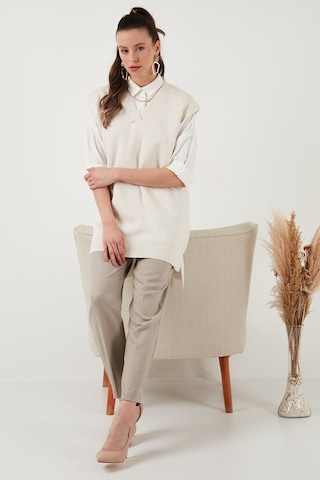 Lela V Yaka Arkası Uzun Triko Bayan Süveter 4616082Y Taş