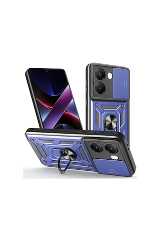Nihcase Xiaomi Poco X7 Pro Kılıf Magnetik Standlı Kamera Korumalı Slide Sürgülü Cover Kapak