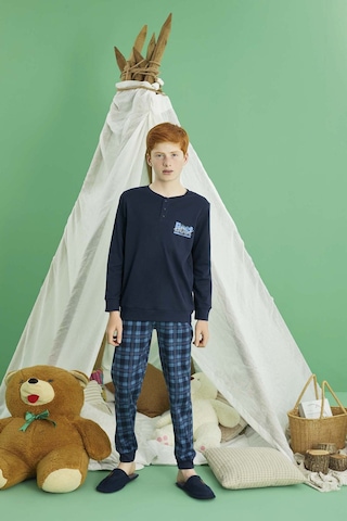 Erkek Çocuk Aydoğan Pamuklu Pijama Takımı 240728 Lacivert Lacivert