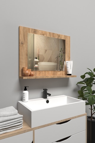 Raflı Banyo Aynası, Lavabo Ve Wc Aynası, Dresuar , Koridor , Mutfak , Makyaj Modern Duvar Tipi Ayna Atlantik
