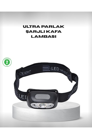 Gece Balıkçılığı İçin Parlak Şarjlı Kafa Lambası 4 Işık Modu + Usb Şarj