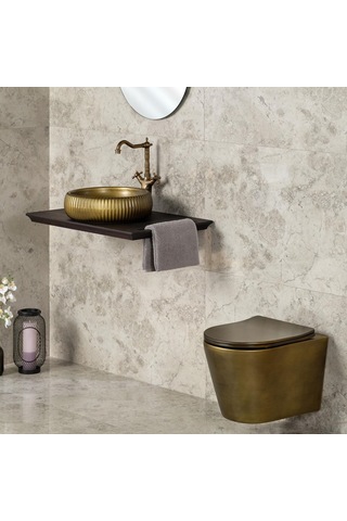 Lena Asma Klozet Kapak Dahil Mat Bronz Et-h201br Bronz