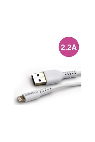 Novka NVK01 Lightning Uyumlu 2.2 A Usb Şarj Kablosu 1 M