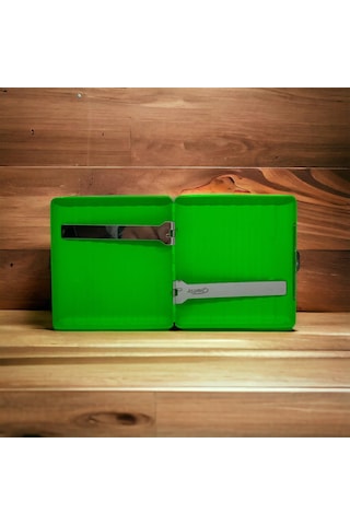 Bavul Desen Metal Kısa Sigara Tabakası 18li Yeşil