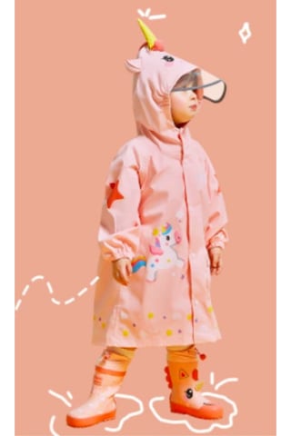 Unicorn Somon Pembe 3d Su Gecirmez Yağmurluk 001