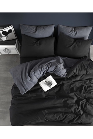 Veramoni Soft Dreams Soft Dreams Çift Kişilik Pamuklu Desenli Nevresim Takımı - Siyah-antrasit