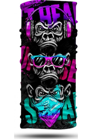 Dair Üç Maymun Desenli Motosiklet Bandana Boyunluk Outdoor Balaklava