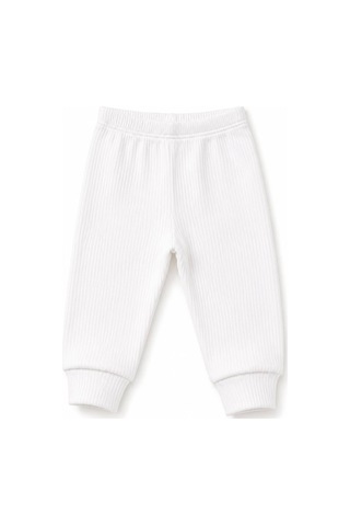 H&c Coolboy H&c Bebek Patiksiz Alt Pantolon %100 Pamuk Esnek Fitilli Ribana 0-36 Ay Beyaz