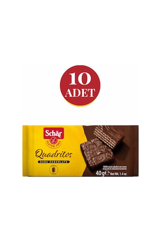 Schar Quadritos Glutensiz Çikolata Kaplamalı Gofret 10 x 40 G