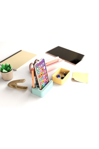 Idy Arc - Desk Organizer Mıknatıslı Çok Bölmeli Masaüstü Düzenleyici Ve Telefon Standı Çok Renkli
