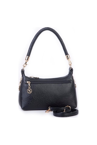 Nas Bag Kadın Mini Omuz Ve Çapraz Çanta Örgülü Askılı En: 23 Cm , Boy: 14 Cm Siyah Victoria