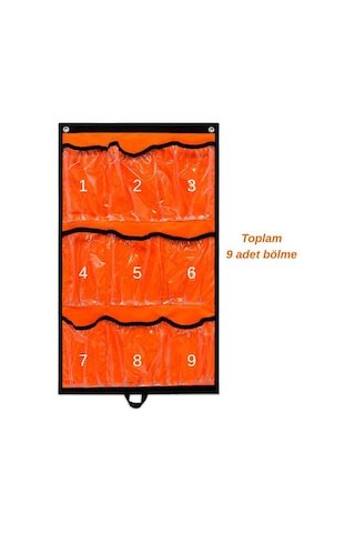 Yuga 9 Gözlü Şeffaf Pvc Cepli Çok Amaçlı Duvar Organizeri Ve Taşıma Çantası 49x84 Cm