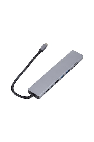 Reedark Usb-c Çok Fonksiyonlu Hub: 4k Hdmı, Pd Şarj, Rj45, Usb 2.0, Tf/sd Kart Okuyucu - Gri 8-in-1 Genişletme Dökümü