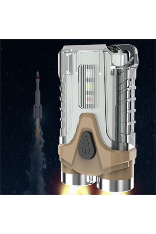 Ccgloball Kompakt Çift Işık Usb Şarj Edilebilir Anahtar Zinciri Feneri Asker Yeşili Yeşil