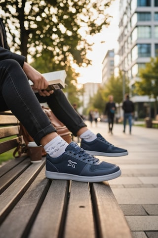 Enoch Erkek Düz Taban Spor Ve Günlük Ayakkabı Tam Ortopedik Tabanlı Lacivert Şık Sneaker 2332 Lacı